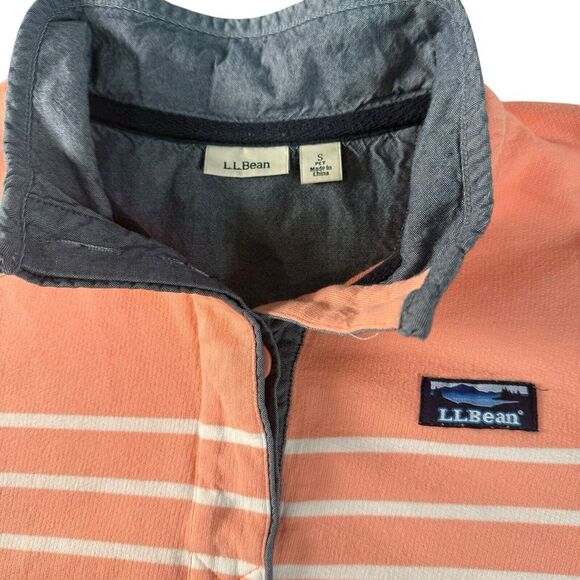 L.L. Bean Women's Rugby Henley Long Sleeve Orange Ombré Size Small - Picture 2 of 6